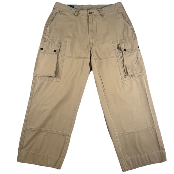 Polo Ralph Lauren Cargo Pants Men's 36x30 Khaki Preppy Classic Staple Heritage
